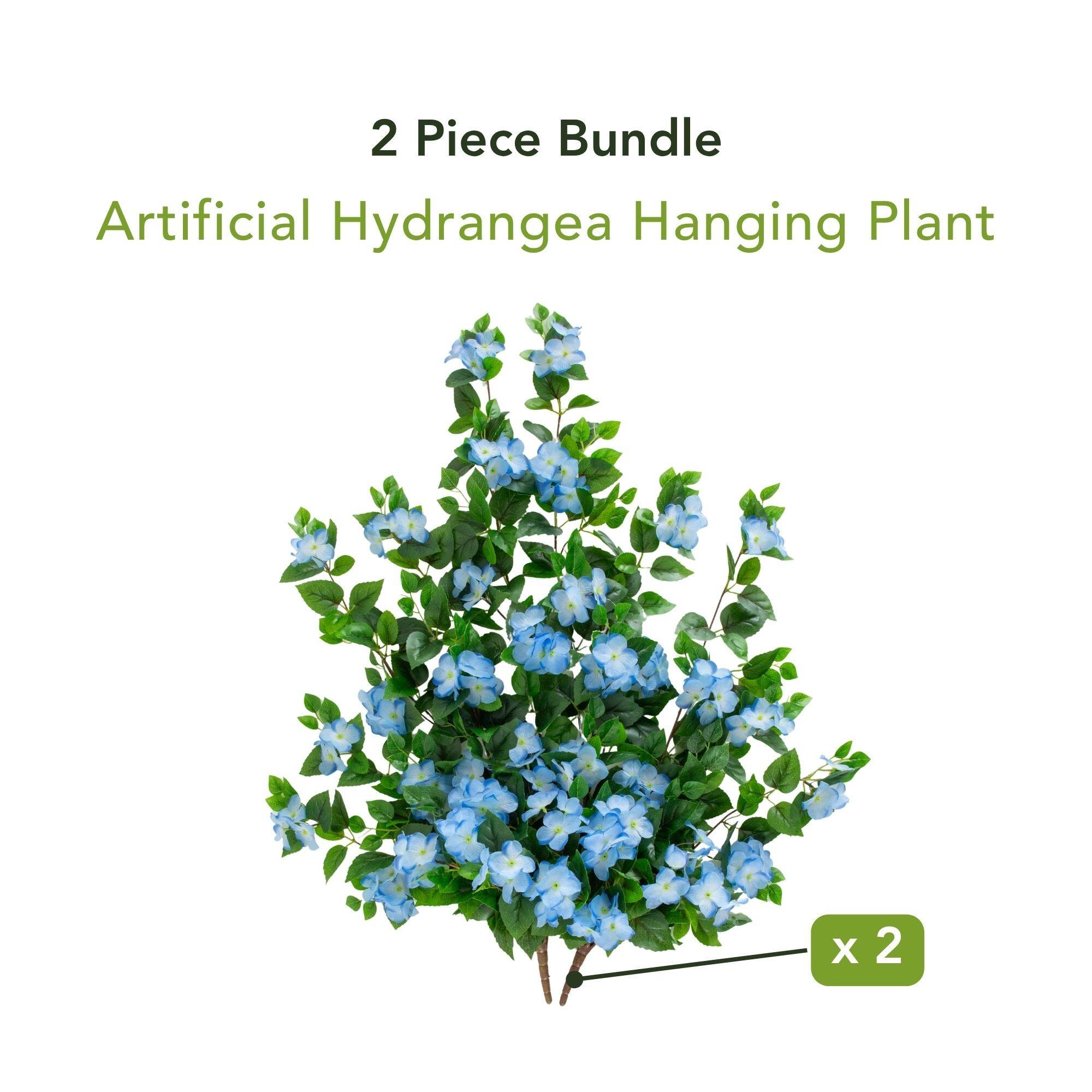 41" UV Resistant Artificial Hydrangea Hanging Plants